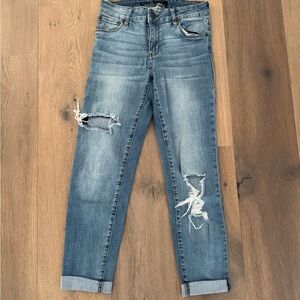 STS Blue women’s Taylor Tomboy distressed cuffed leg jeans denim pants size 24